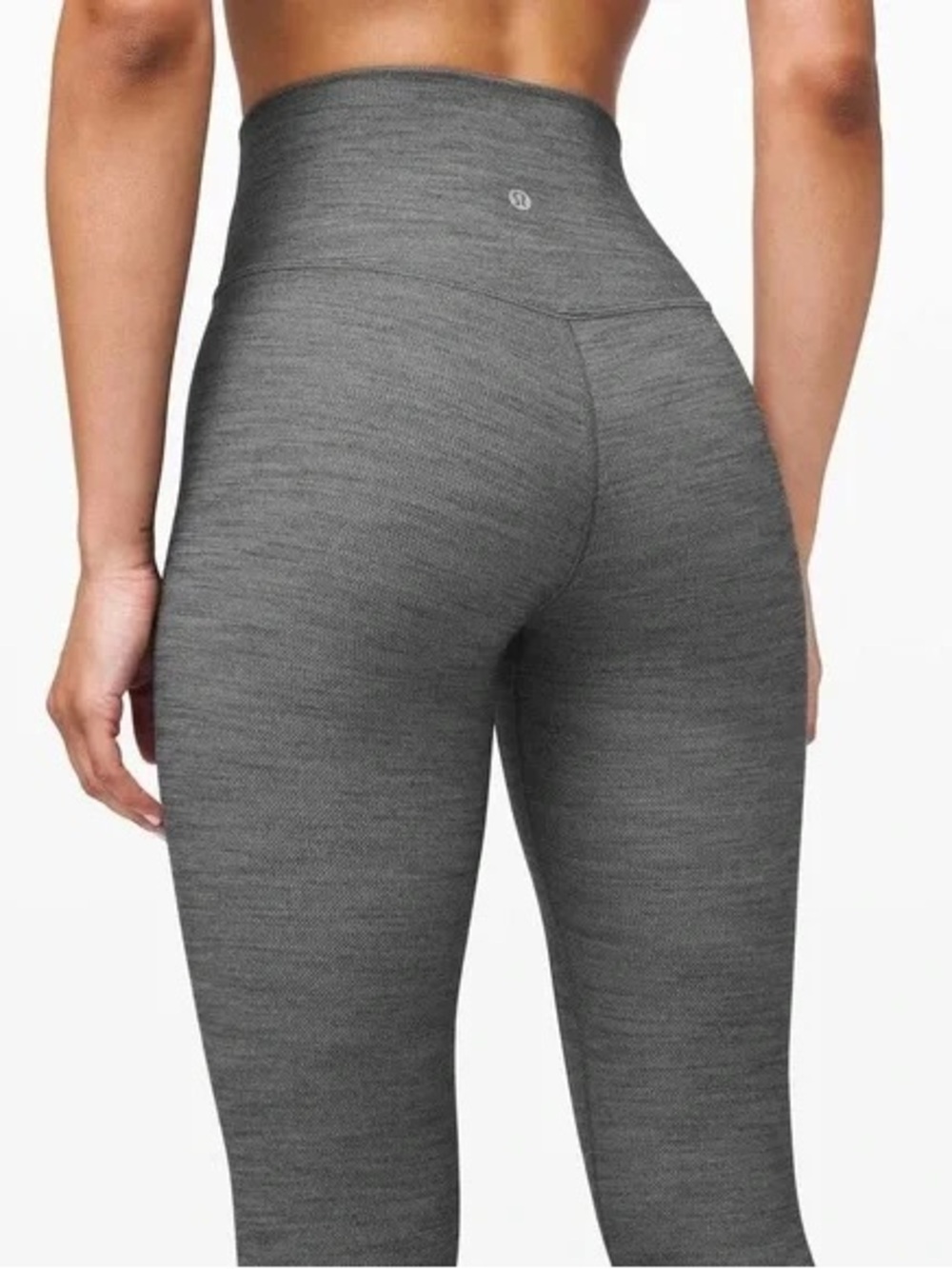 Lululemon Align High Rise Pant 25" Mini Heathered Herringbone Gray
